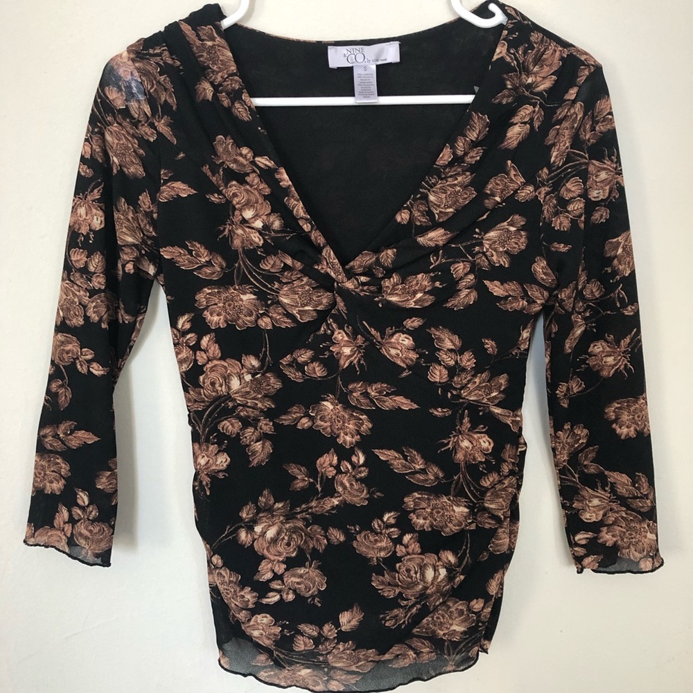 Y2K Rouched Floral Top